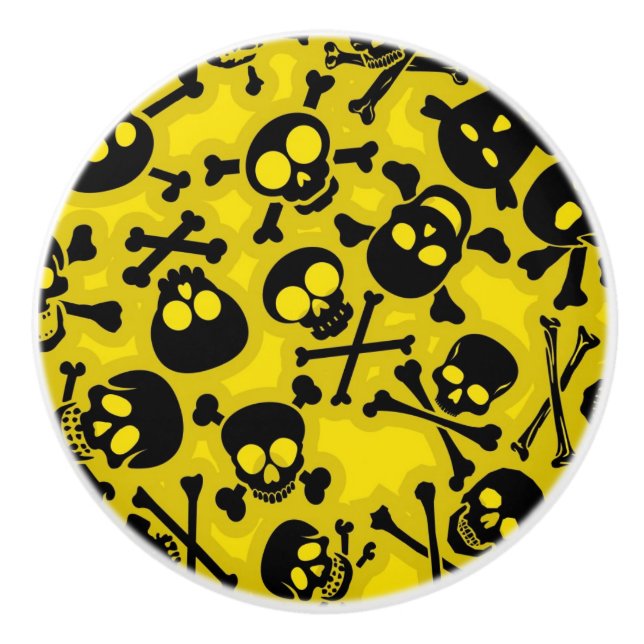 Skalle & Crossbonesmönster Knopp (Framsidan)