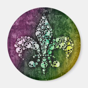 Skalle Fleur De Lis Magnet