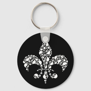 Skalle Fleur De Lis Nyckelring