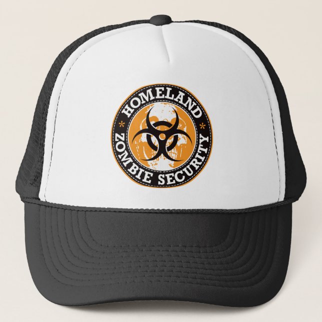 Skalle för hemlandZombiesäkerhet - orange Keps (Framsida)