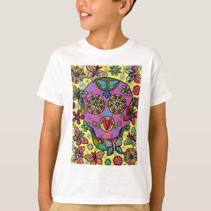 Skalle för socker för solblommafjäril t-shirt