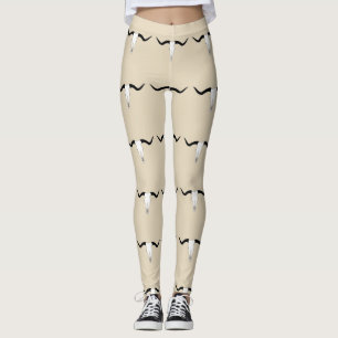 Skalle för Texas Longhornnötkreatur - Hornsmönster Leggings