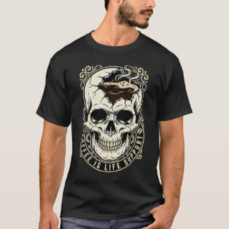 Skalle Fylld Med Kaffe Energi T Shirt