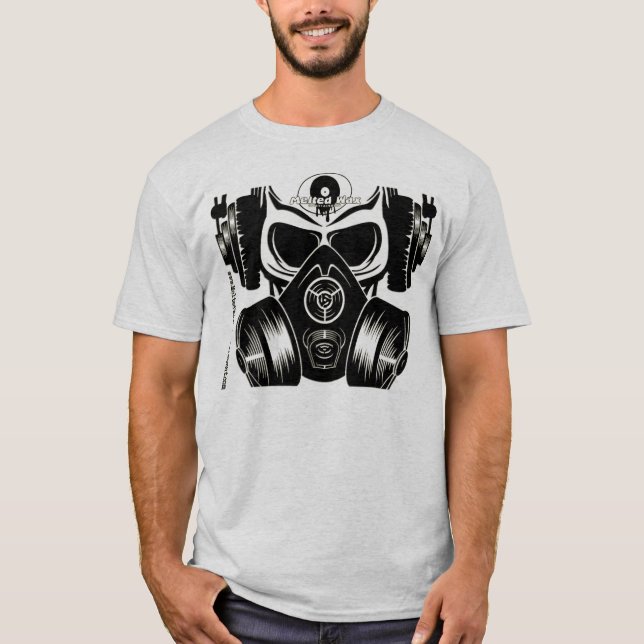 Skalle & Gasmask skjorta Tee Shirt (Framsida)