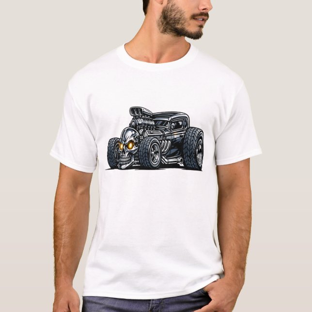 Skalle Hot Rod T Shirt (Framsida)