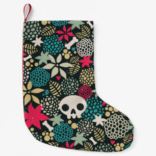 Skalle i blommor liten julstrumpa