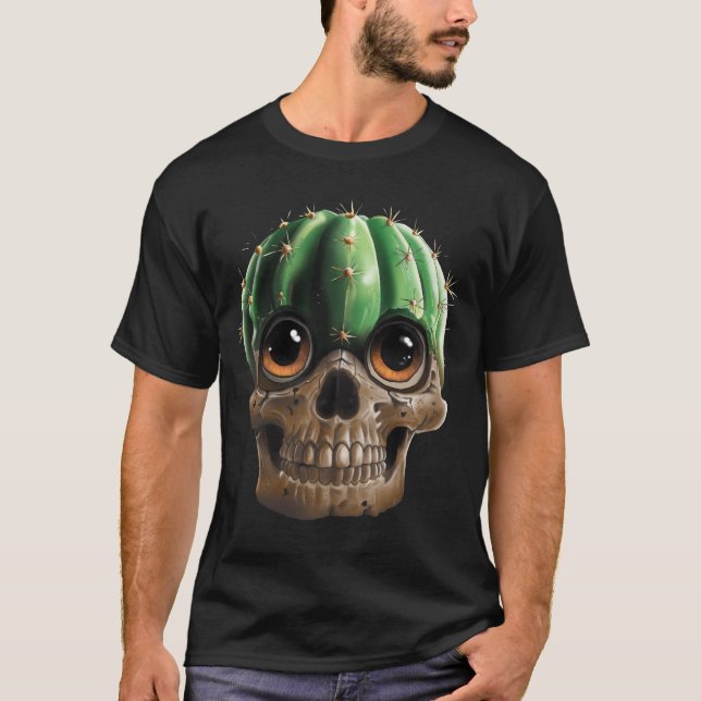 Skalle Kaktus T Shirt (Framsida)