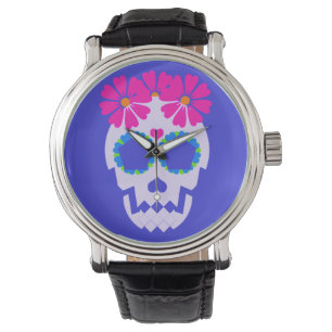 Skalle med blommaklockan armbandsur