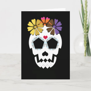 Skalle med blommor kort