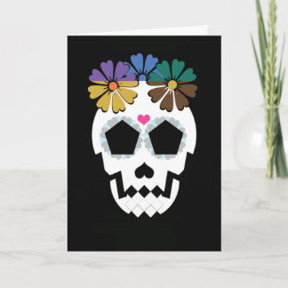 Skalle med blommor kort