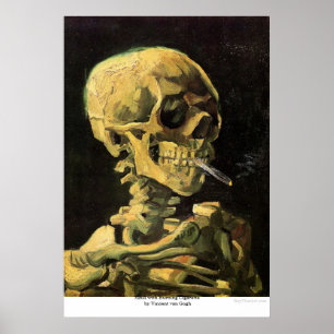 Skalle med den brinna cigaretten av Vincent Van Poster
