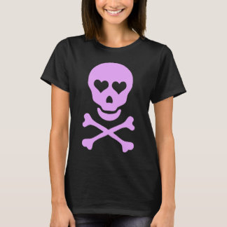 Skalle med hjärtadamskjortan tee shirt