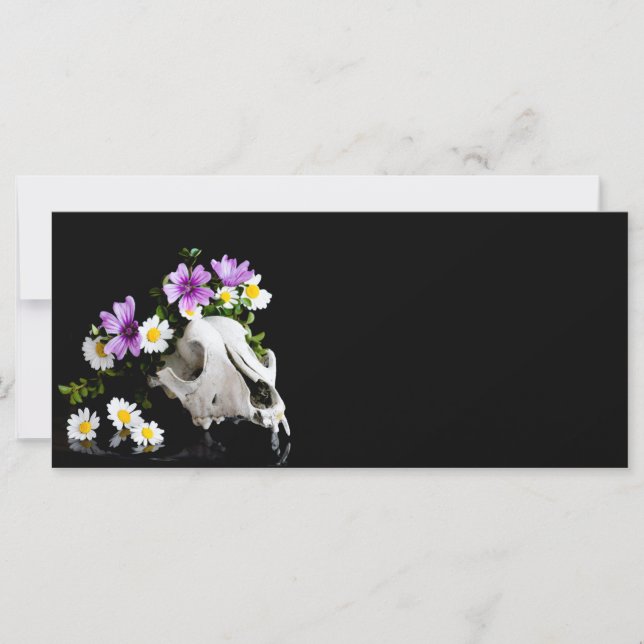 Skalle med krans av vild blomma (Framsida)