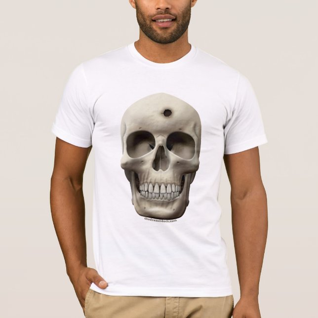 Skalle med kulhål t-shirt (Framsida)