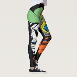 Skalle med långt hår, det gröna locket och leggings
