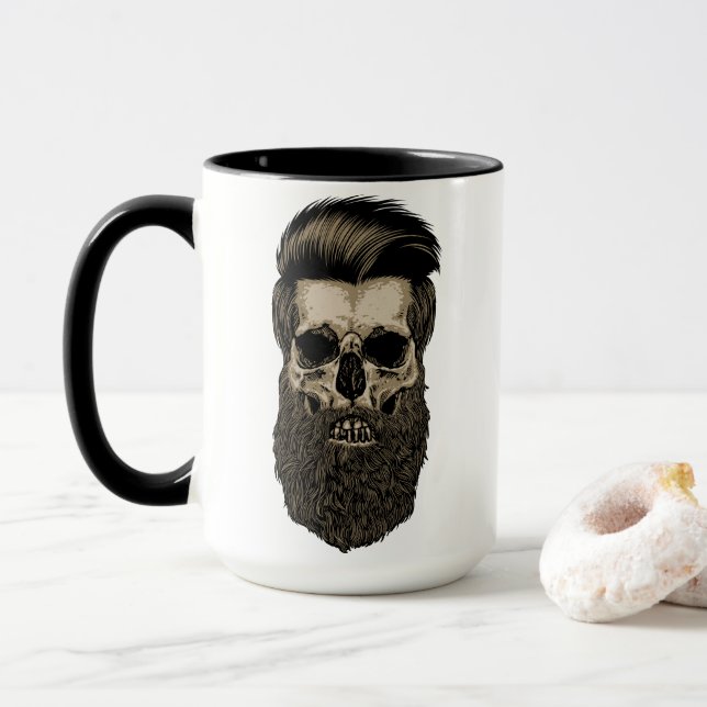 Skalle med skägg mugg (Med munk)