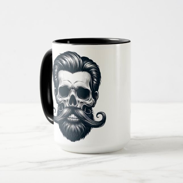 Skalle med skägg mugg (Framsida vänster)