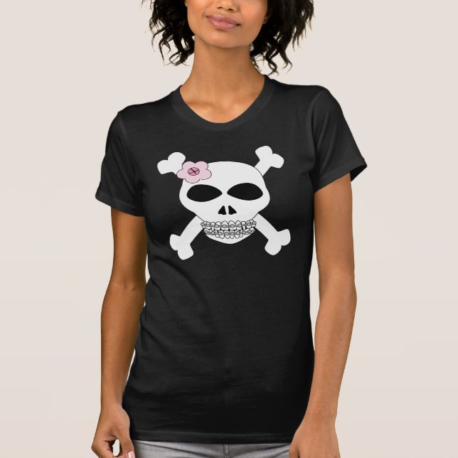 Skalle och Crossbones för Tin flin Tee (Framsida)