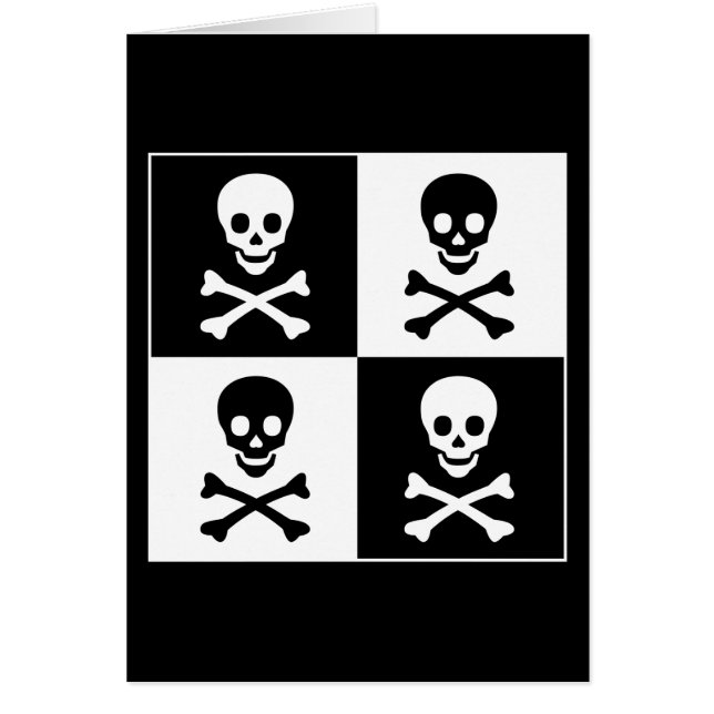 Skalle och Crossbones Hälsningskort (Framsidan)