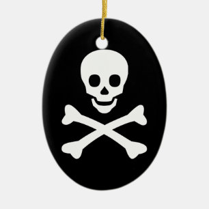Skalle och Crossbones Julgransprydnad Keramik