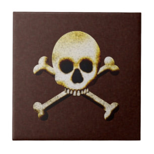 Skalle och Crossbones Kakelplatta