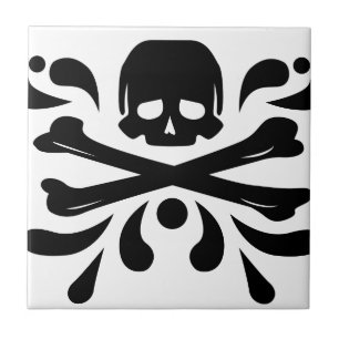 Skalle och Crossbones Kakelplatta