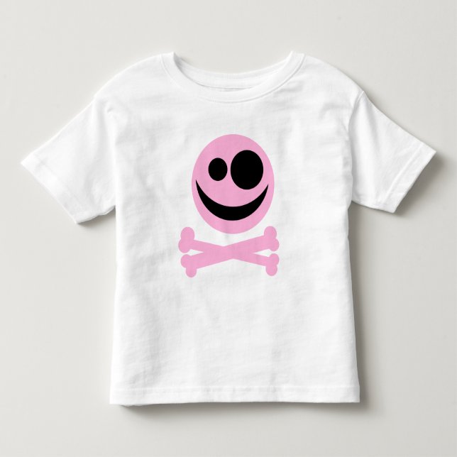 Skalle och Crossbones. Rosor och Black. Tee Shirt (Framsida)