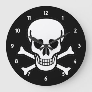 Skalle och Crossbones Stor Klocka