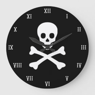 Skalle och Crossbones Stor Klocka