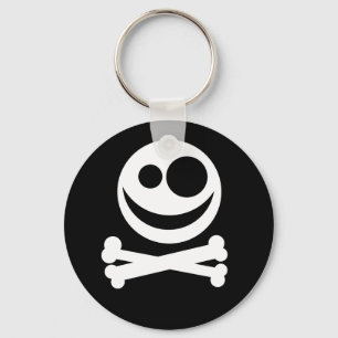 Skalle och Crossbones. Vit och Black. Nyckelring