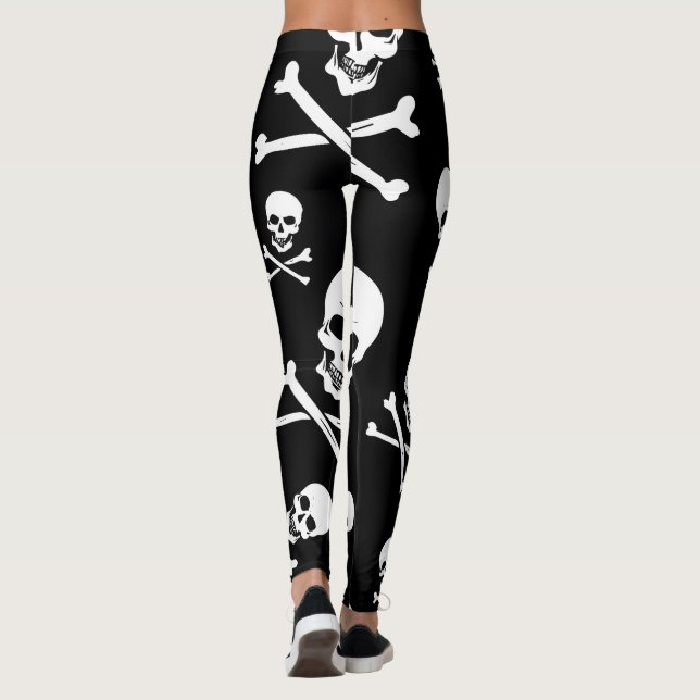Skalle och Crossbonesdamasker Leggings (Baksida)
