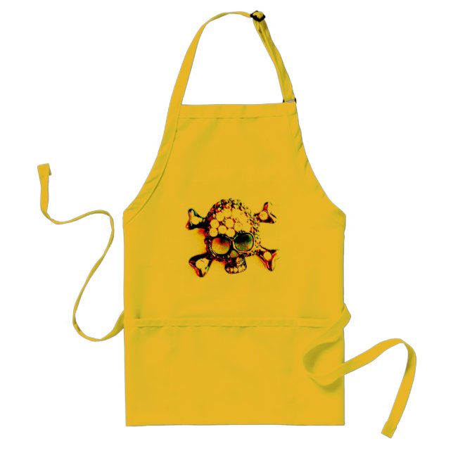 SKALLE- OCH CROSSBONESNEONGULT FÖRKLÄDE (Framsidan)