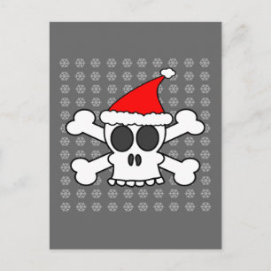 Skalle och CrossbonesSanta hatt Helg Vykort