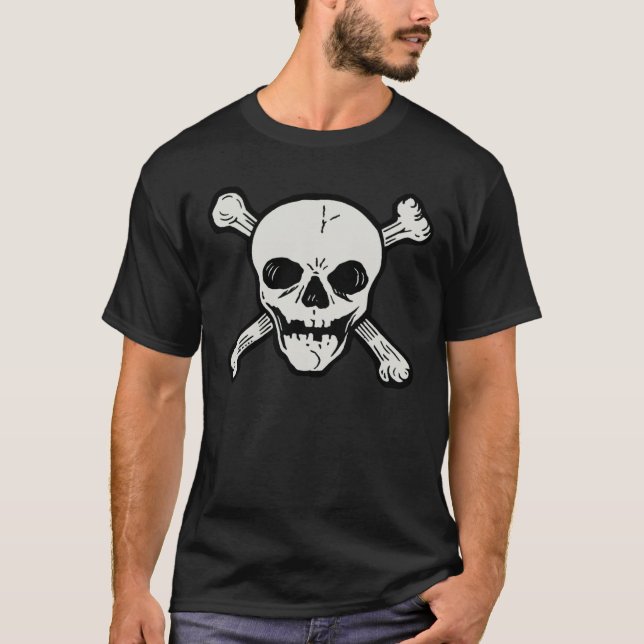 SKALLE OCH GRAFISK UTSLAGSPLATS FÖR CROSSBONES T-SHIRT (Framsida)