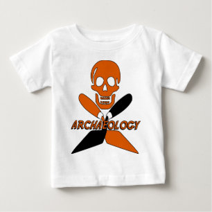 Skalle och korsad Trowelsarkeologi Tee Shirt