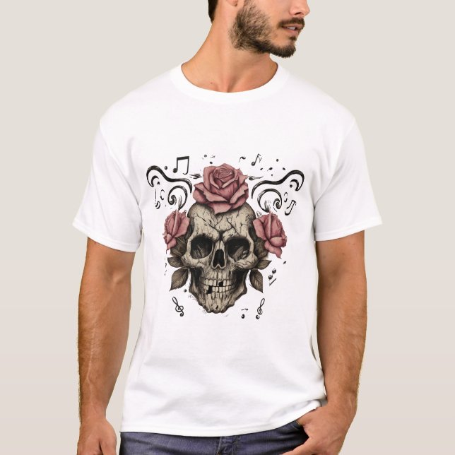 skalle och korsben, omgivna av ro t shirt (Framsida)