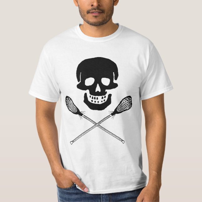 Skalle och LacrossepinneT-tröja Tee (Framsida)