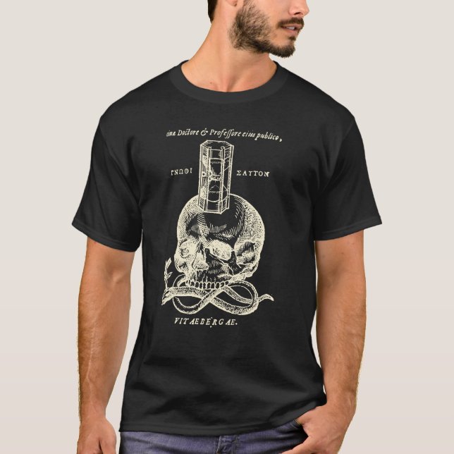 Skalle och orm med timglasskjortan t-shirt (Framsida)