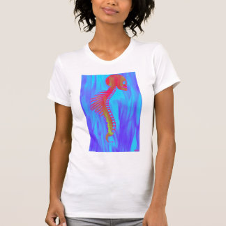 Skalle och rygg med marmorerade stam- Tagg-Indiglo T-shirt