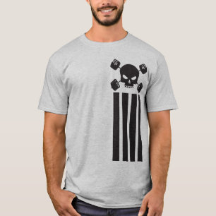 Skalle och skivstångskjorta - lodrätrandskjorta tee shirt