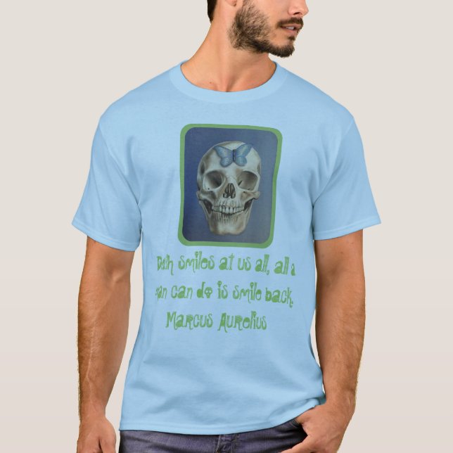 Skalle och stoisk citationsteckenskjorta t-shirt (Framsida)