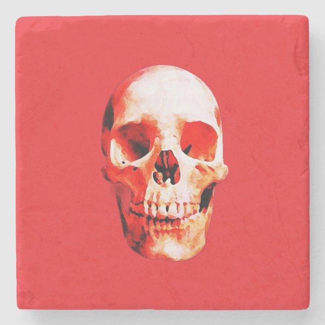 Skalle Pop Art Illustration Stenunderlägg (Framsidan)