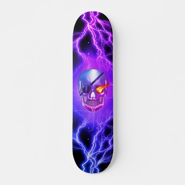 Skalle Sjökapten Ögonpatch  Mini Skateboard Bräda 18,5 Cm (Framsida)