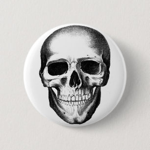 Skalle skelett- Head läskiga kusliga Halloween Knapp