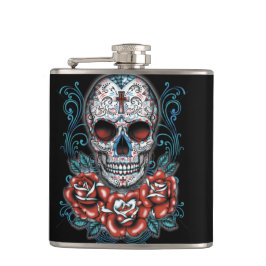 Skalle & slågen in flaska för ro vinyl fickplunta