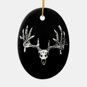 Skalle w för Whitetailhjort Julgransprydnad Keramik