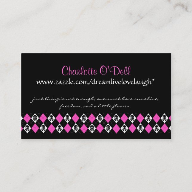 skalleargyle; websitemarknadsföring visitkort (Framsida)