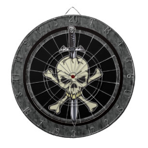 SkalleCrossbones och knivarDartboard Piltavla