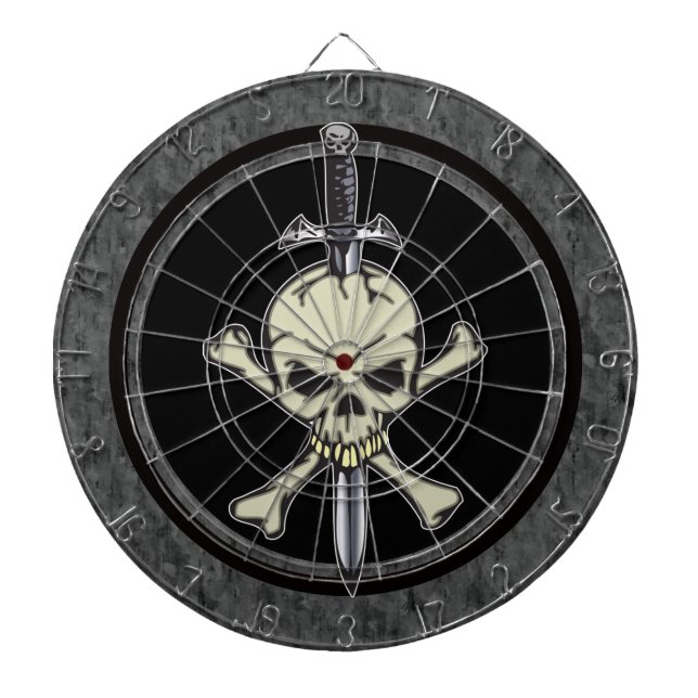 SkalleCrossbones och knivarDartboard Piltavla (Framsidan)