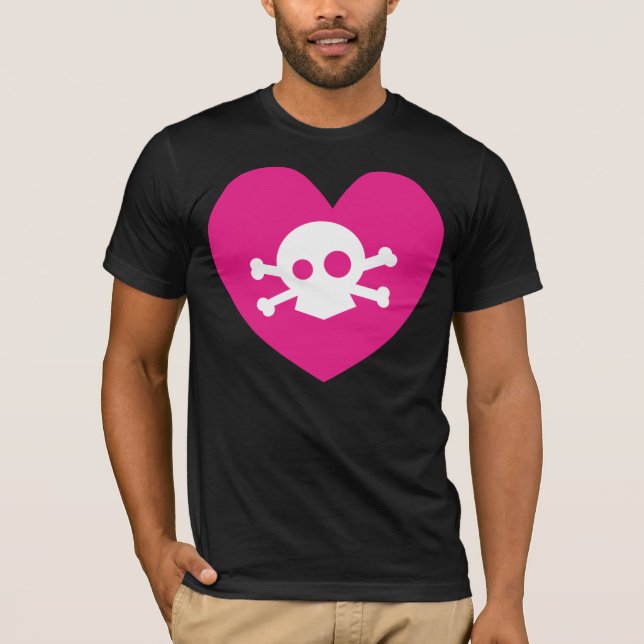 skallehjärta t-shirt (Framsida)